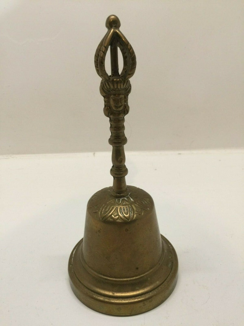 Vintage Brass Bell With Head/face Carved on Handle - Etsy