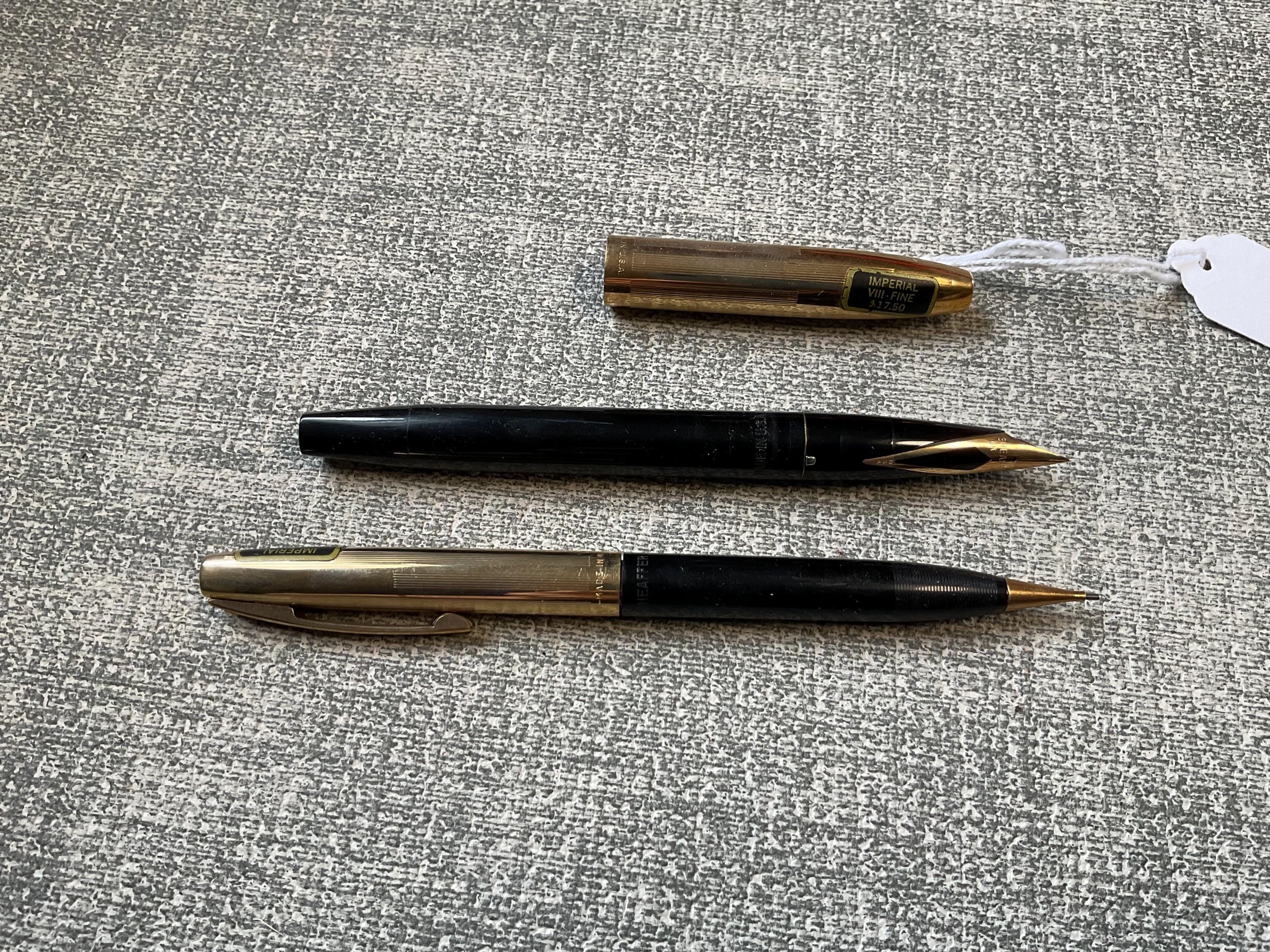 Vintage Sheaffer's White Dot Fountain Pen & Pencil Set 14k Gold
