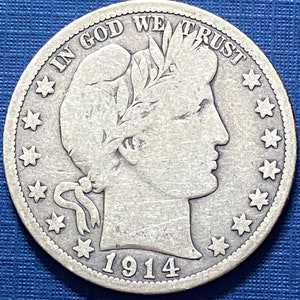 1914-S Barber Half Dollar Coin Box 10 Bg1