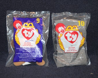Choice Ty Teenie Beanie Baby &quot;Bones&quot; the Dog #9 McDonalds OR Ty Teenie Beanie Baby &quot;Zip&quot; the Cat #10 McDonalds Box L#1