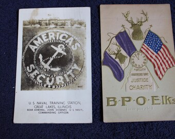 Choice: RPPC Real Photo Postcard US Navy Great Lakes Illinois OR Elks Convention Fidelity Brotherly Love Justice Charity Postcard P1 Bg#1-14
