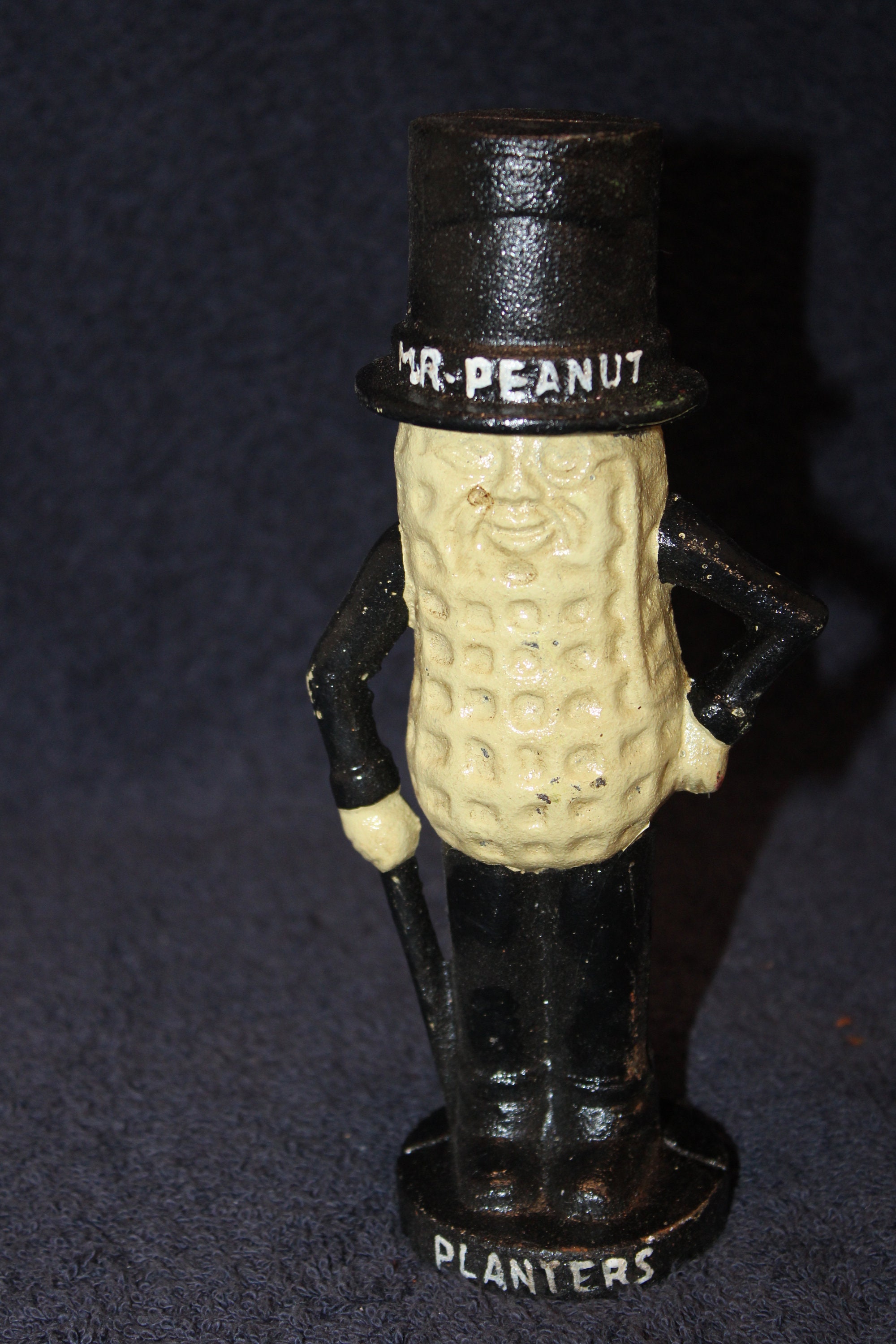 Vintage Cast Iron Planters Mr. Peanut Bank Coin Bank Piggy Bank MM