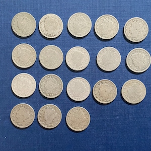 Lot of 18 Liberty V Nickel  Box #10 Bg5-6