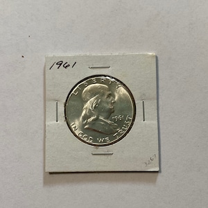 1961 50c Silver Franklin Half DollarBox #2 Bg