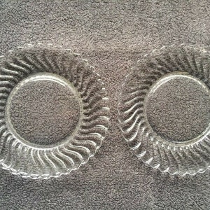 Two Fostoria Colony CLEAR CRYSTAL Salad Dessert plates