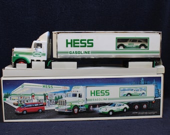 Vintage 1992 Hess Toy Truck 18 Wheeler and Racer  GB8-1/2/3