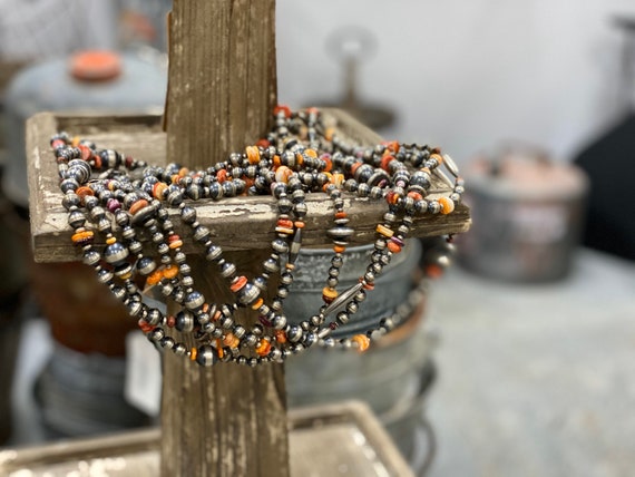 Statement-making Turquoise/Sterling Silver Triple… - image 2