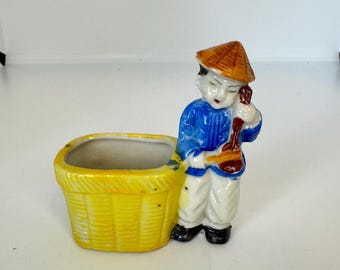 Tanuki Toothpick Holder Vintage Japanese Shigaraki Ceramic