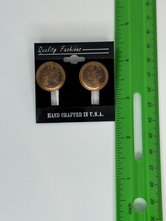 Copper Concho Stud Earrings - image 3