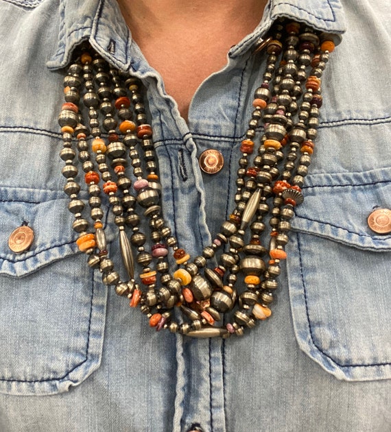 Statement-making Turquoise/Sterling Silver Triple… - image 3