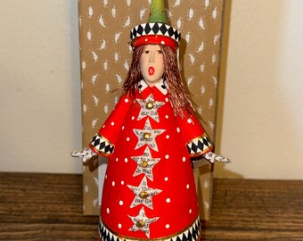 Mariah Red Polka Dot Holiday Caroler Ornament — Patience Brewster by Mackenzie-Childs