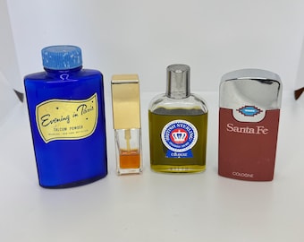 4 Vintage Open Cologne & Powder Bottles