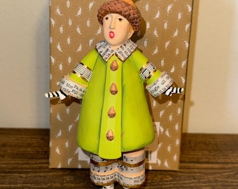 Arlo Acorn Hat Holiday Caroler Ornament — Patience Brewster by Mackenzie-Childs