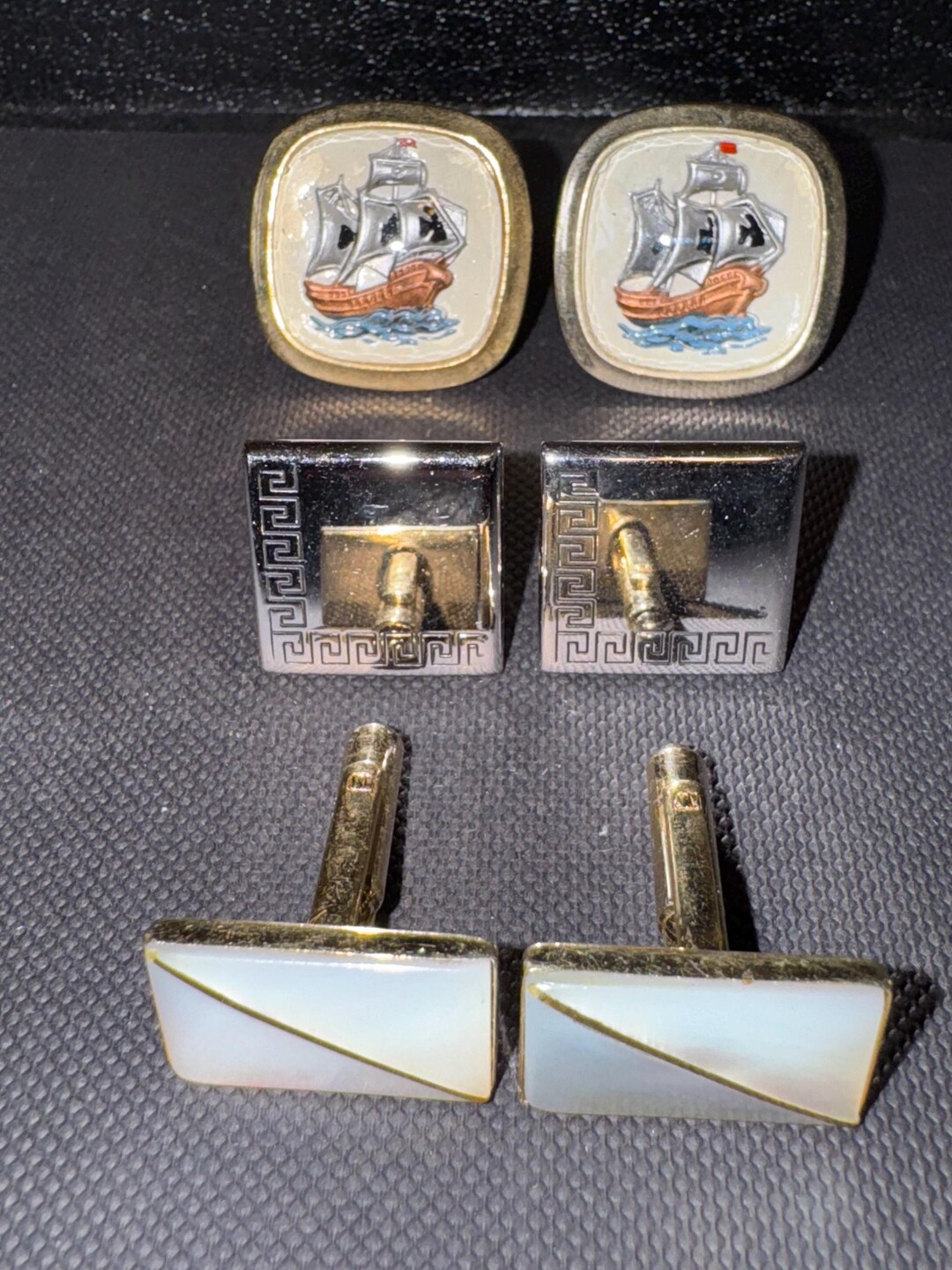 3 Sets of Vintage Gold Tone Cufflinks - Etsy