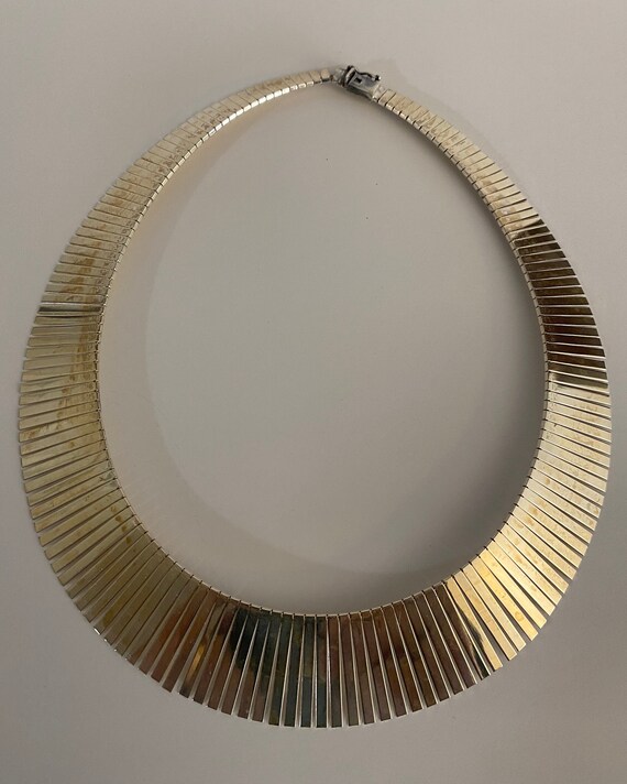 Sterling Silver Choker Necklace Vintage Gem