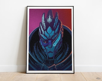 Garrus Vakarian portrait from Mass Effect pop art inspired poster