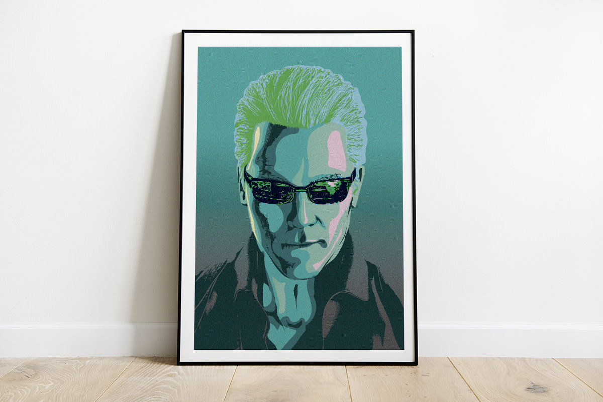 Albert Wesker portrait from Resident Evil  pop art inspired poster