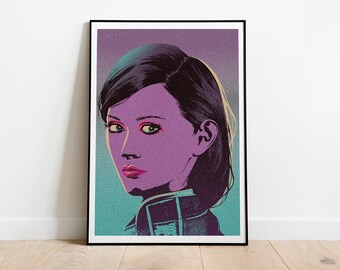 Samantha Traynor portrait from Mass Effect pop art inspired poster