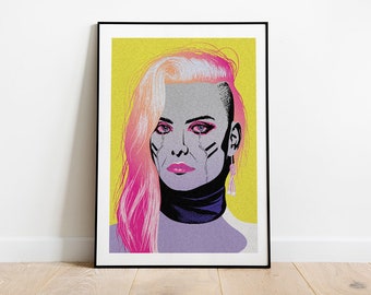 Poster inspiré du pop art Rogue from Cyberpunk portrait