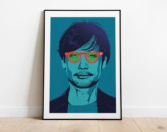Hideo Kojima portrait pop art inspired poster