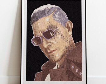 Zeno portrait from Resident Evil Requiem pop art inspired poster