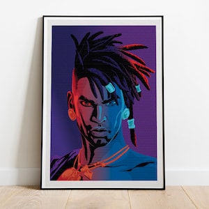 Sargon from Prince of Persia portrait pop art inspired poster