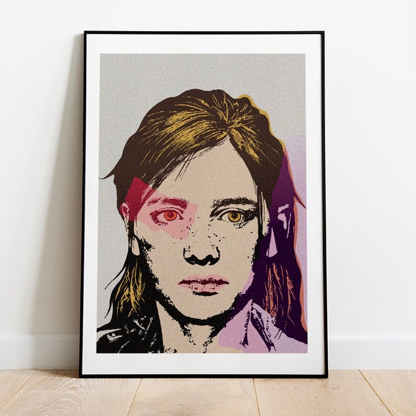 Ellie from The Last of Us Part 2 portrait  pop art inspired poster