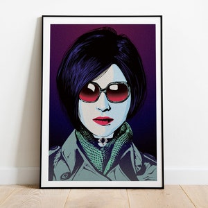 Ada Wong portrait from Resident Evil 2 pop art inspired poster