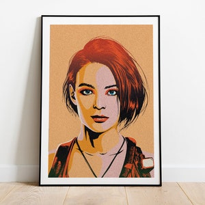 Jill Valentine portrait from Resident Evil pop art inspired poster