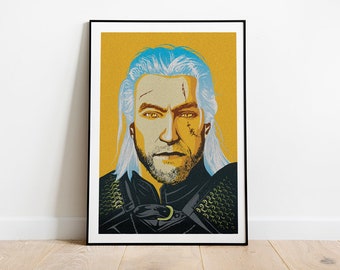 Geralt of Rivia from The Witcher pop art inspired poster