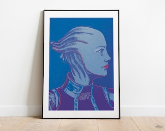 Liara T'Soni portrait from Mass Effect pop art inspired poster