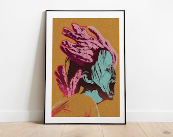 Stalker from The Last of Us Part I portrait  pop art inspired poster