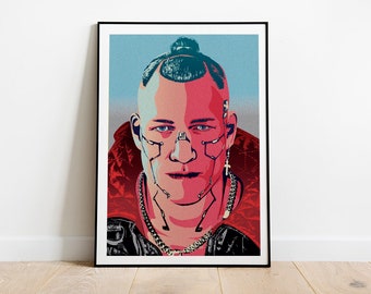Jackie Welles from Cyberpunk portrait pop art inspired poster