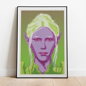 Minthara from Baldurs Gate 3 portrait pop art inspired poster