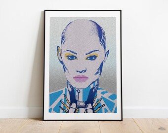 Jack portrait from Mass Effect pop art inspired poster