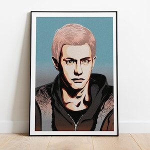 Ethan Winters portrait from Resident Evil pop art inspired poster