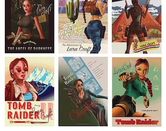 Lara Croft from Tomb Raider Remastered I-VI bundle (6 poster)