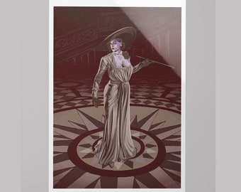 LADY DIMITRESCU A4 13x18cm Drawing Resident Evil 8 Village Lady D