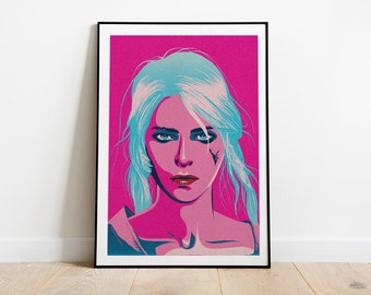 Ciri from The Witcher pop art inspired poster