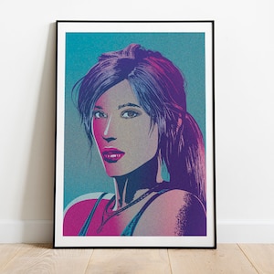Lara Croft Portrait von Rise Of The Tomb Raider Pop Art inspiriertes Poster