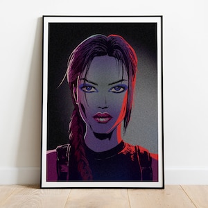 Lara Croft portrait from Tomb Raider Angel Of Darkness pop art inspired poster