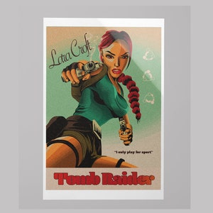 Lara Croft uit Tomb Raider Remastered fine-art print