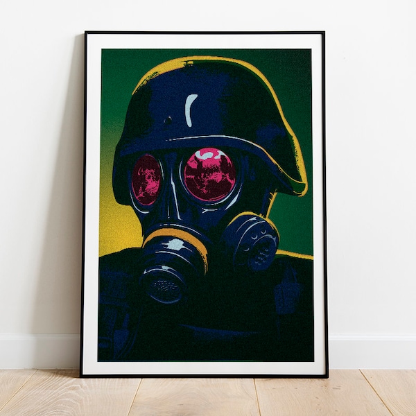 Hunk portrait from Resident Evil pop art inspired poster