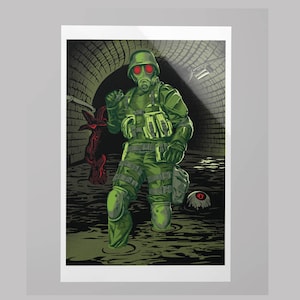 Hunk  from Resident Evil 2 remake fine art print