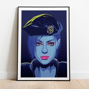 Jill Valentine portrait from Resident Evil pop art inspired poster