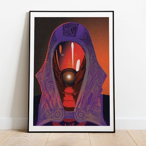 Tali'Zorah portrait from Mass Effect pop art inspired poster