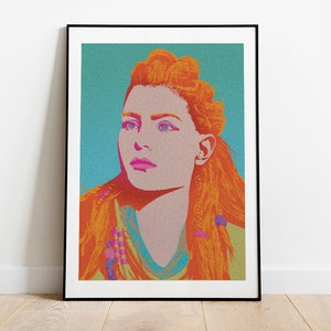 Aloy from Horizon Zero Dawn pop art inspired poster