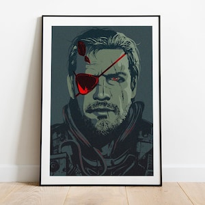 Snake from Metal Gear portrait pop art inspired poster