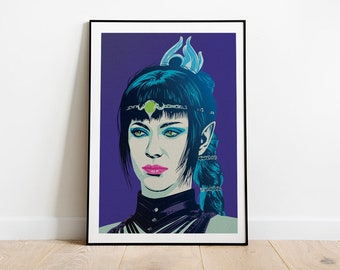 Shadowheart from Baldurs Gate 3 portrait pop art inspired poster