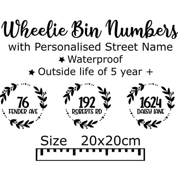 Personalised wheelie bin vinyl decal, Personalised bin Vinyl sticker, Personalised sticker for Wheelie Bin